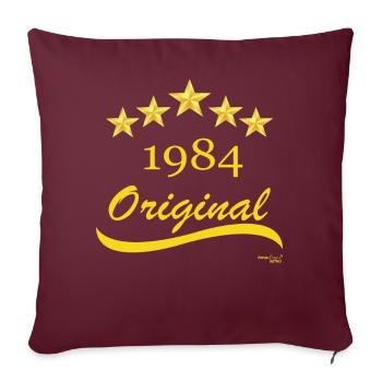 Né en 1984 - Housse de coussin décorative 45 x 45 cm - bordeaux - Devant