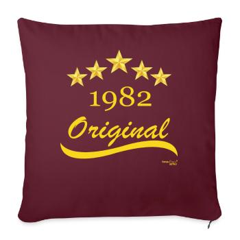 Né en 1982 - Housse de coussin décorative 45 x 45 cm - bordeaux - Devant