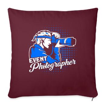 Cadeau cameraman pour photographe - Housse de coussin décorative 45 x 45 cm - bordeaux - Devant