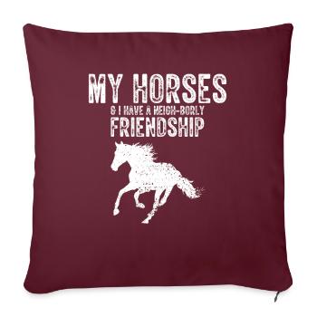Conception acrobatique de voûte et cheval équestre - Housse de coussin décorative 45 x 45 cm - bordeaux - Devant