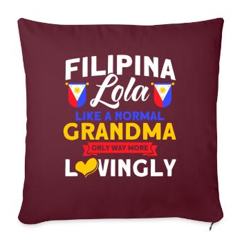 Philippines Drapeau philippin - Housse de coussin décorative 45 x 45 cm - bordeaux - Devant