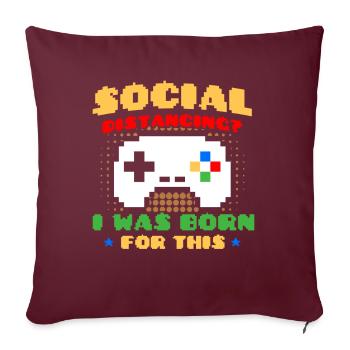 Zocken Gamer Retro Gamer Videospiele Geschenk - Sofakissenbezug 45 x 45 cm - Burgunderrot - Vorne