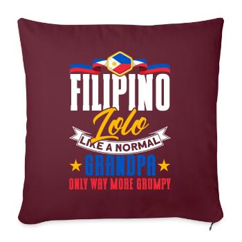 Philippines Drapeau philippin - Housse de coussin décorative 45 x 45 cm - bordeaux - Devant