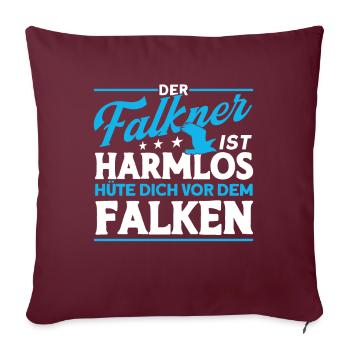 Greifvogel Beizjagd Spruch Falkner Vogelfreunde - Sofakissenbezug 45 x 45 cm - Burgunderrot - Vorne