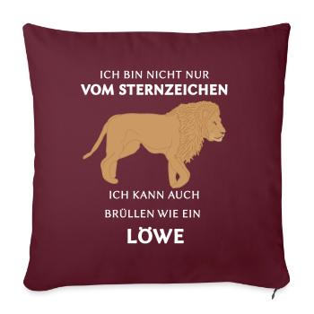 I can roar like a Leo zodiac sign German - Sofa pillowcase 17,3'' x 17,3'' (45 x 45 cm) - burgundy - Front