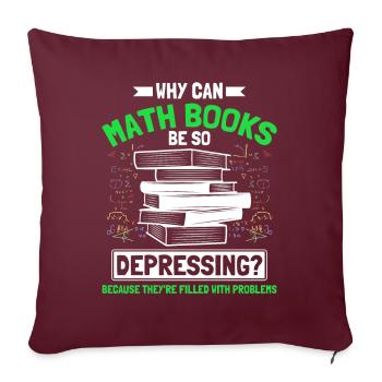 Math Mathématiques Sciences Math Cadeau - Housse de coussin décorative 45 x 45 cm - bordeaux - Devant