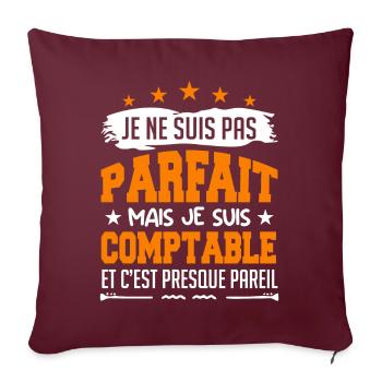 je ne suis pas parfait COMPTABLE | comptable - Housse de coussin décorative 45 x 45 cm - bordeaux - Devant