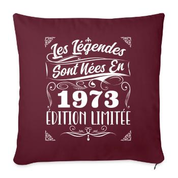 1973 les légendes sont nées en 1973 | vintage - Housse de coussin décorative 45 x 45 cm - bordeaux - Devant