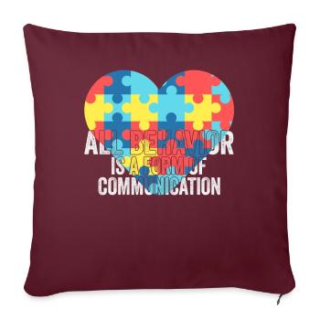 Tout comportement est une forme de communication - Housse de coussin décorative 45 x 45 cm - bordeaux - Devant