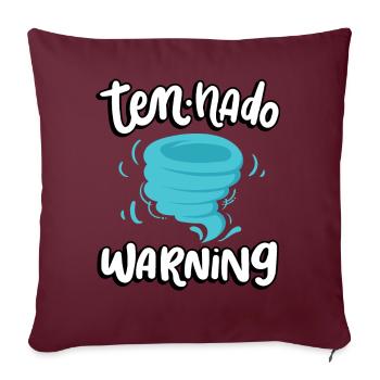 Ten-nado Warnung 10. Geburtstag | Tornado - Sofakissenbezug 45 x 45 cm - Burgunderrot - Vorne
