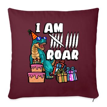 J’ai 9 | Chemise d’anniversaire de dinosaure | - Housse de coussin décorative 45 x 45 cm - bordeaux - Devant