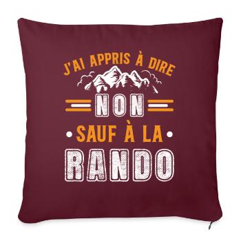 Randonnée Idée cadeau randonneur humour - Housse de coussin décorative 45 x 45 cm - bordeaux - Devant