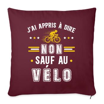Cycliste, idée cadeau passionné vélo. Cyclisme - Housse de coussin décorative 45 x 45 cm - bordeaux - Devant