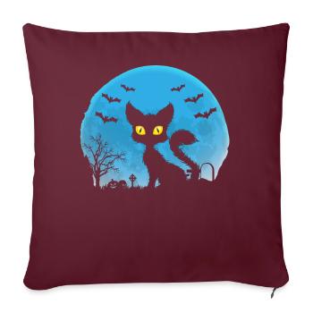 Spooky Shadow Pussycat Halloween Kostüm Party - Sofakissenbezug 45 x 45 cm - Burgunderrot - Vorne