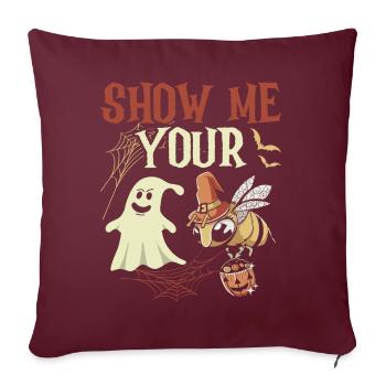 Zeig Mir Dein Gespenst Biene Halloween Kostüm - Sofakissenbezug 45 x 45 cm - Burgunderrot - Vorne