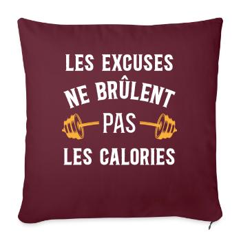 Musculation Sport. Citation Sportif Drôle Workout - Housse de coussin décorative 45 x 45 cm - bordeaux - Devant