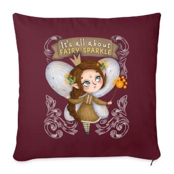 Fées, conte de fées, dicton, fée marraine, fairycore - Housse de coussin décorative 45 x 45 cm - bordeaux - Devant