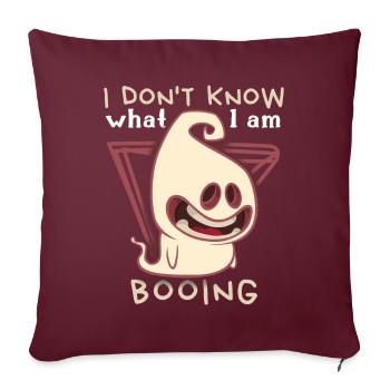 Lustiger-Geist, Boo-Schrecken Spruch Halloween - Sofakissenbezug 45 x 45 cm - Burgunderrot - Vorne