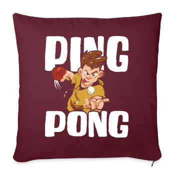 Tennis de table Ping-pong Tenue De tennis de table Joueur de tennis de table - Housse de coussin décorative 45 x 45 cm - bordeaux - Devant