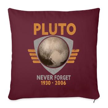 N’oubliez jamais Pluto Design Retro Style Funny Space - Housse de coussin décorative 45 x 45 cm - bordeaux - Devant