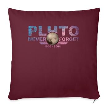 N’oubliez jamais Pluto Design Retro Style Funny Space - Housse de coussin décorative 45 x 45 cm - bordeaux - Devant