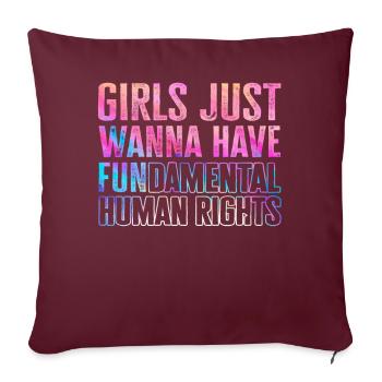 Les filles veulent juste avoir des droits humains fondamentaux - Housse de coussin décorative 45 x 45 cm - bordeaux - Devant