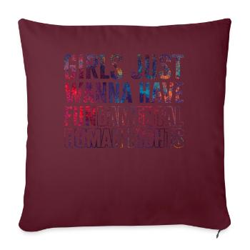 Les filles veulent juste avoir des droits humains fondamentaux - Housse de coussin décorative 45 x 45 cm - bordeaux - Devant