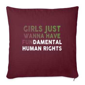 Les filles veulent juste avoir des droits humains fondamentaux - Housse de coussin décorative 45 x 45 cm - bordeaux - Devant