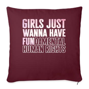 Les filles veulent juste avoir des droits humains fondamentaux - Housse de coussin décorative 45 x 45 cm - bordeaux - Devant