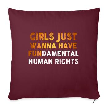 Les filles veulent juste avoir des droits humains fondamentaux - Housse de coussin décorative 45 x 45 cm - bordeaux - Devant