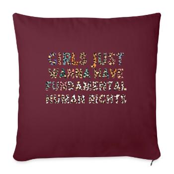 Les filles veulent juste avoir des droits humains fondamentaux - Housse de coussin décorative 45 x 45 cm - bordeaux - Devant
