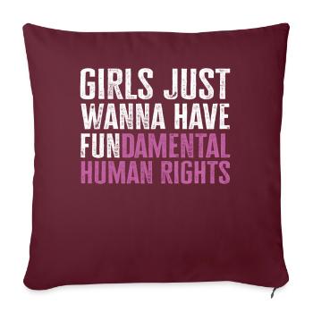 Les filles veulent juste avoir des droits humains fondamentaux - Housse de coussin décorative 45 x 45 cm - bordeaux - Devant