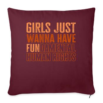 Les filles veulent juste avoir des droits humains fondamentaux - Housse de coussin décorative 45 x 45 cm - bordeaux - Devant