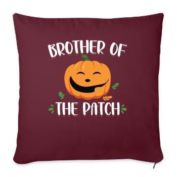 Frère du Patch Drôle de citrouille d’Halloween - Housse de coussin décorative 45 x 45 cm - bordeaux - Devant