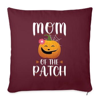 Maman du Patch Drôle Halloween Citrouille Mères - Housse de coussin décorative 45 x 45 cm - bordeaux - Devant