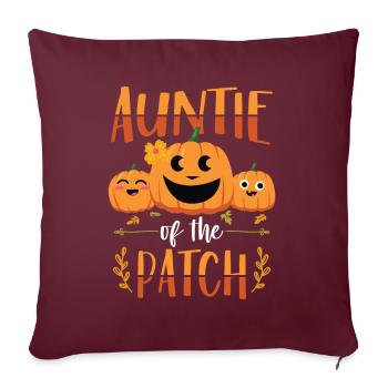Tante Le Patch Adorables Citrouilles Halloween - Housse de coussin décorative 45 x 45 cm - bordeaux - Devant