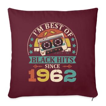 I’m Best Of Black Hits Cassette depuis 1962 - Housse de coussin décorative 45 x 45 cm - bordeaux - Devant
