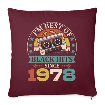 I'm Best Of Black Hits Seit 1978 Kassette - Sofakissenbezug 45 x 45 cm - Burgunderrot - Vorne