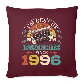 I'm Best Of Black Hits Seit 1996 Kassette - Sofakissenbezug 45 x 45 cm - Burgunderrot - Vorne