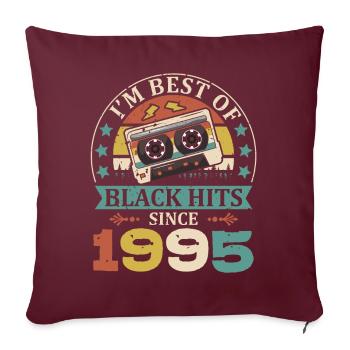 I’m Best Of Black Hits Cassette depuis 1995 - Housse de coussin décorative 45 x 45 cm - bordeaux - Devant