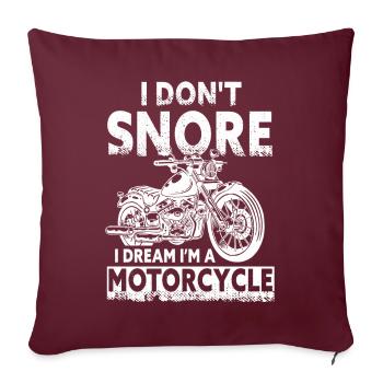 Je ne ronfle pas, je rêve que je suis une moto - Housse de coussin décorative 45 x 45 cm - bordeaux - Devant