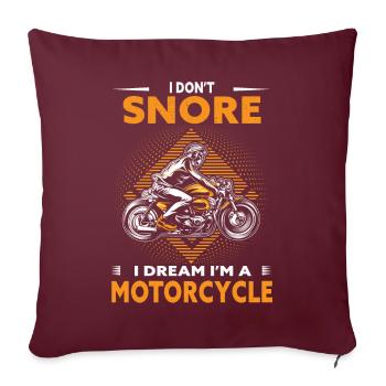 Je ne ronfle pas, je rêve que je suis une moto - Housse de coussin décorative 45 x 45 cm - bordeaux - Devant