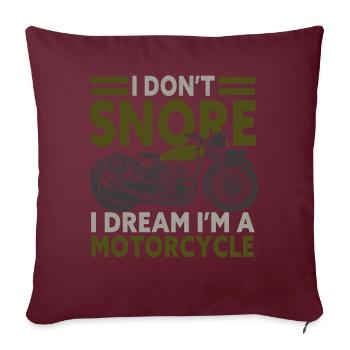 Je ne ronfle pas, je rêve que je suis une moto - Housse de coussin décorative 45 x 45 cm - bordeaux - Devant