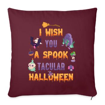 Ich Wünsche Ihnen Ein Gespenstisches Halloweenfest - Sofakissenbezug 45 x 45 cm - Burgunderrot - Vorne