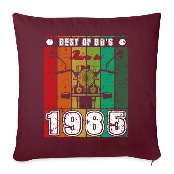 Le meilleur de la moto classique née des années 80 en 1985 - Housse de coussin décorative 45 x 45 cm - bordeaux - Devant
