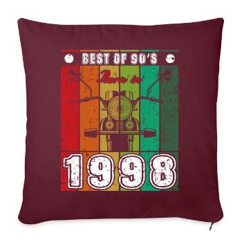 Le meilleur de la moto classique des années 90 née en 1998 - Housse de coussin décorative 45 x 45 cm - bordeaux - Devant