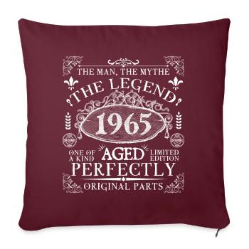 1965 Legend | Vintage Aged Perfectly 1965 - Housse de coussin décorative 45 x 45 cm - bordeaux - Devant