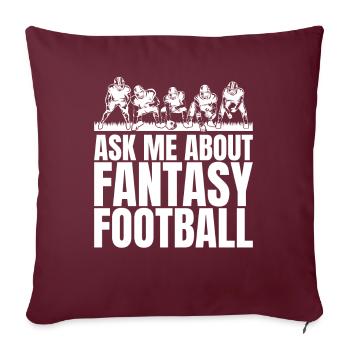 Drôle me poser des questions sur le football Fantasy - Housse de coussin décorative 45 x 45 cm - bordeaux - Devant