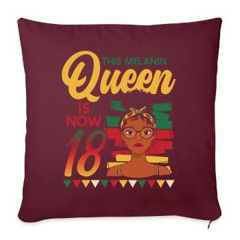 Cette reine de mélanine a maintenant 18 ans, 18 ans - Housse de coussin décorative 45 x 45 cm - bordeaux - Devant