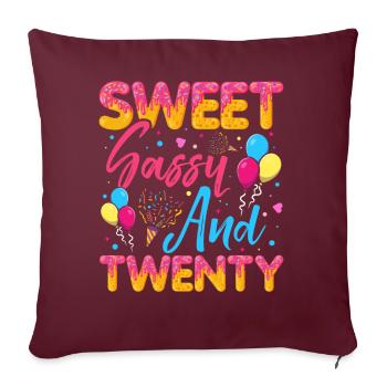 Doux Sassy Et Vingt Saupoudrés Délicieux - Housse de coussin décorative 45 x 45 cm - bordeaux - Devant